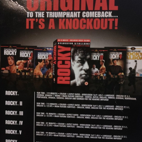 Rocky DVD collection 5 movies like new, English subtitles