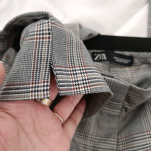 Zara women's checkered grey pants XS like new with elastic waist