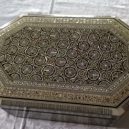 Large handmade jewelry box decorated with mother of pearl, like new