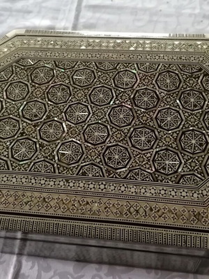 Large handmade jewelry box decorated with mother of pearl, like new