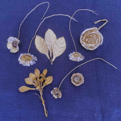 Luxury handmade silver bridal hair and boutonniere set with earrings gift