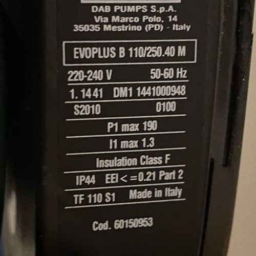 DAB Circulator pump new, no water used