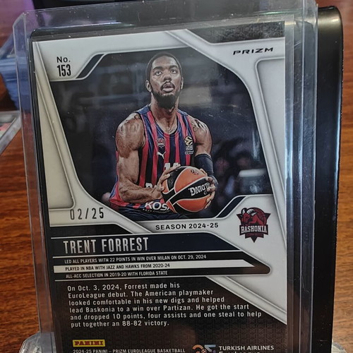 2024-25 Panini Prizm EuroLeague Basketball Card #153 Mojo Prizm Parallel, Trent Forrest