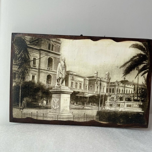 Vintage ξύλινο διακοσμητικό Πλατεία Μιαούλη Σύρος σαν καινούργιο