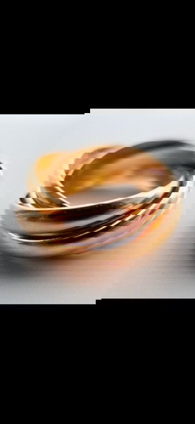 Les Must de Cartier 5-Band 18K Gold Trinity Ring Rose, White, Yellow Size 50 Wedding Gift