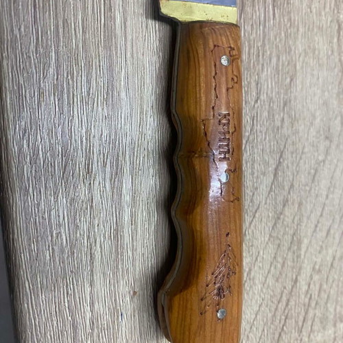 Traditional Cretan Knife with Olive Wood Handle and Leather Sheath new