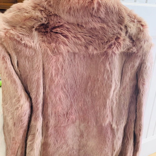 S. Jaffa Furs Belfast Vintage Rabbit Fur Jacket Dusty Pink Size S/M Like New