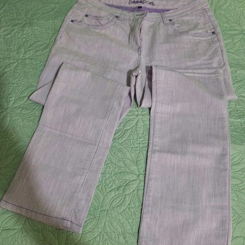 Passport women's lightweight jeans with topstitching in light purple