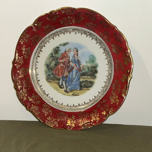 Bareuther Bavaria porcelain decorative plate Fragonard style, like new