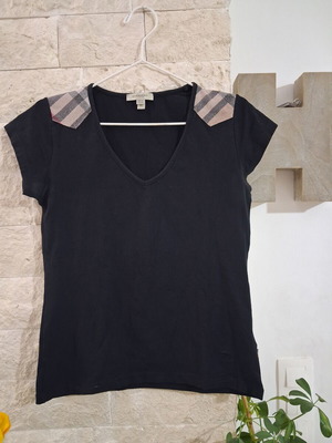 Burberry women's top XL like new, black cotton blend