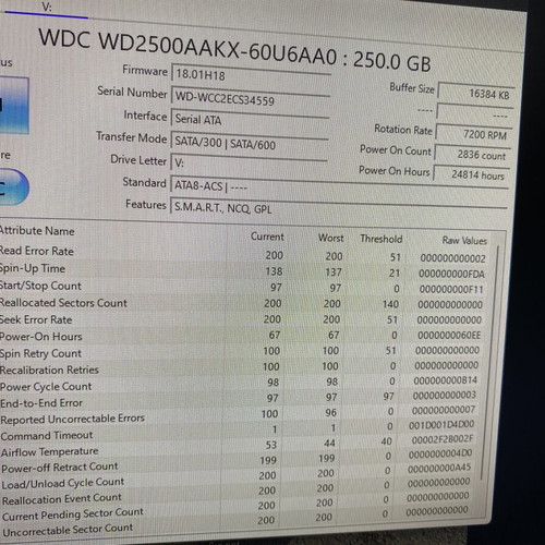 WD Blue hard drives 250GB and 500GB like new