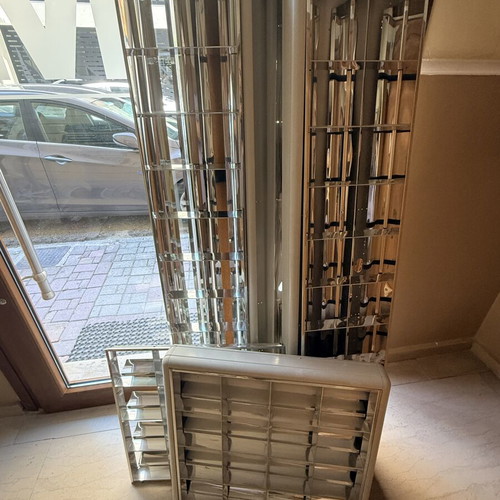 Office space ceiling lights used, set of 14, double lamps included