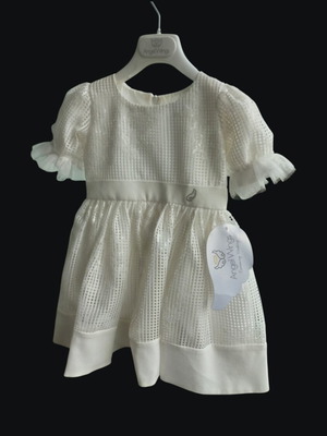 Angel Wings baptism dress 18 months, sequins, tulle with ribbon