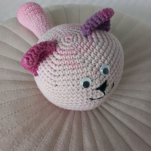 Knitted cat doll 18 cm new, handmade