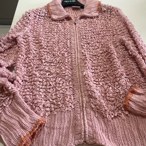 Vintage Roxy women's cardigan L used, pink with orange details