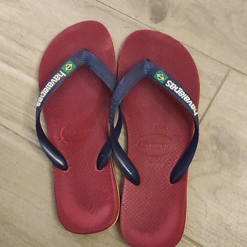 Havaianas flip flops used, size 39-40, blue and red