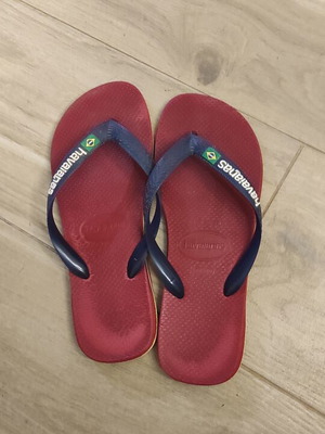 Havaianas flip flops used, size 39-40, blue and red