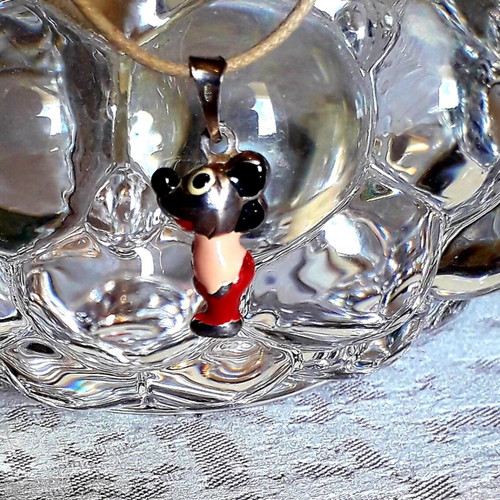Mickey Mouse pendant children's silver 925 with enamel new