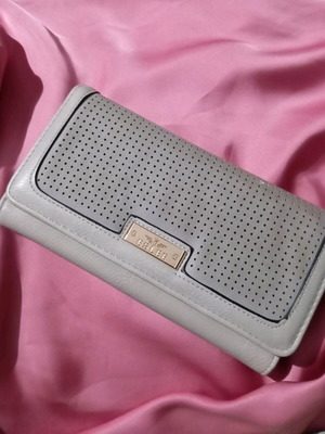Women's gray wallet used, spacious