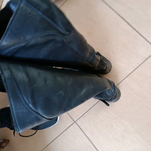Black tall boots used with soft leather, size 38