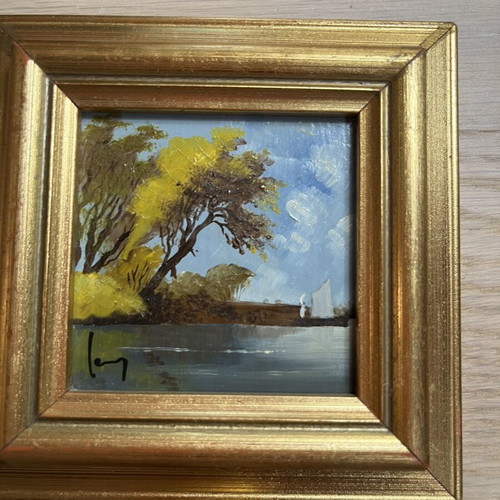 Vintage Set of 4 Miniature Handmade ARAM Florence Frames used