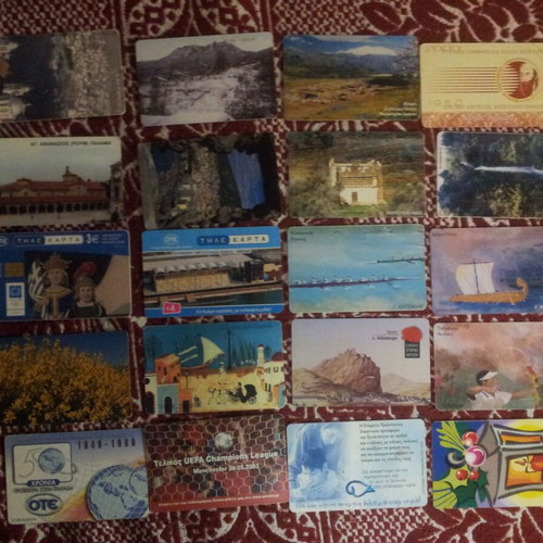Phone cards used, pack of 20 pieces