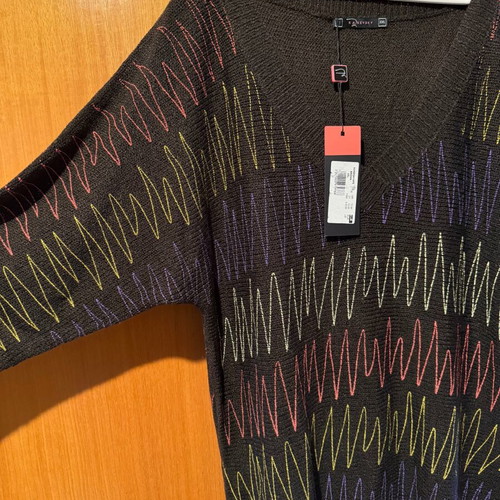 Brown knitted sweater with various colors Raxevsky new