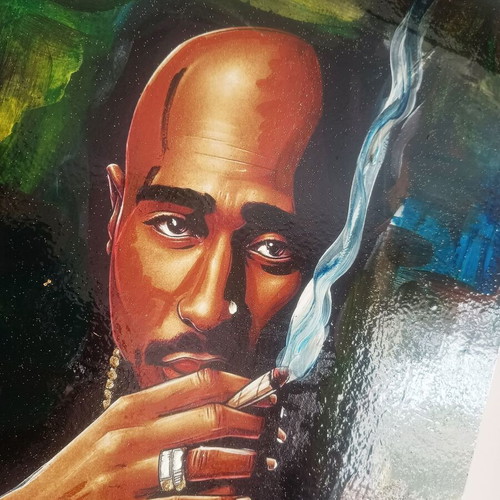2 Pac Tupac Shakur 4 painting new, oil on plywood