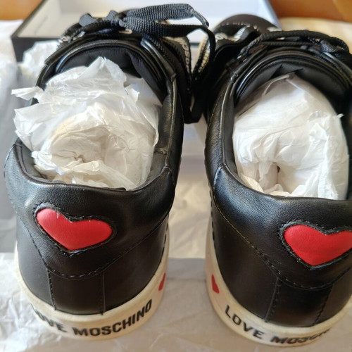 Love Moschino women's black and white sneakers like new