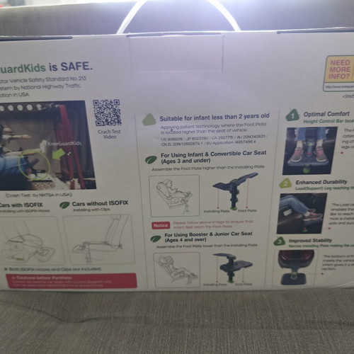 KneeGuard Kids 3 Adjustable Car Seat Footrest new