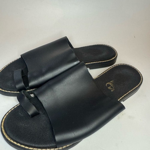Exe black leather flat sandals like new, size 38