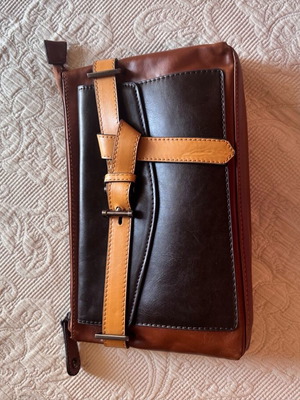 Τσάντα φάκελος Fullah Sugah καφέ σαν καινούργια, δερμάτινη χειρός