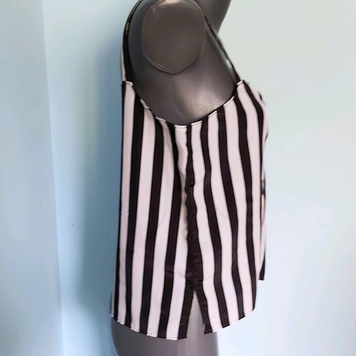 Silk Bustier Top like new, vertical stripes, sizes L/XL
