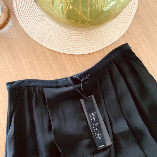 Ioanna Kourbela black palazzo pants new, muslin layer effect