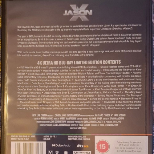 Jason X Limited Edition 4k Blu-ray like new without Greek subtitles