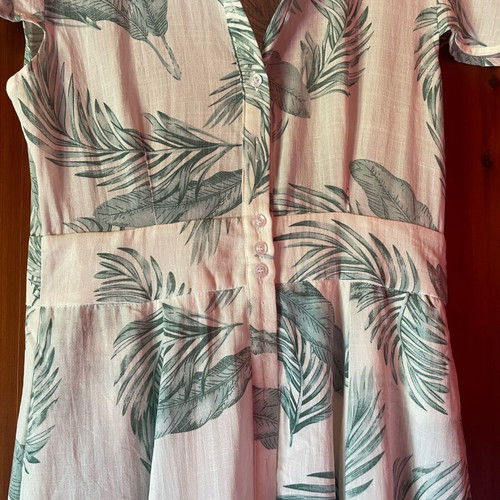 A.L.E. dress like new, viscose, white and turquoise, size M