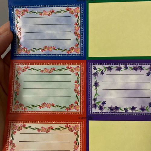 Sticker labels used, over 30 years old