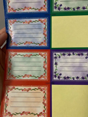 Sticker labels used, over 30 years old