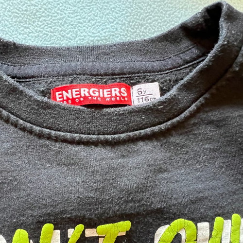 Energiers boys' black long-sleeve T-shirt size 116 cm