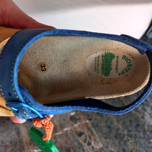 Biostep Anatomical Kids Sandals Size 33 New Blue Yellow