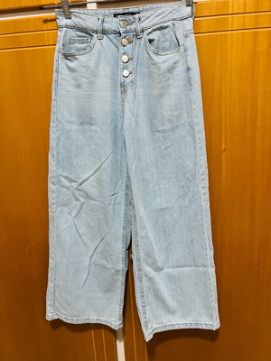 Bershka bell-bottom jeans used, size XS, blue