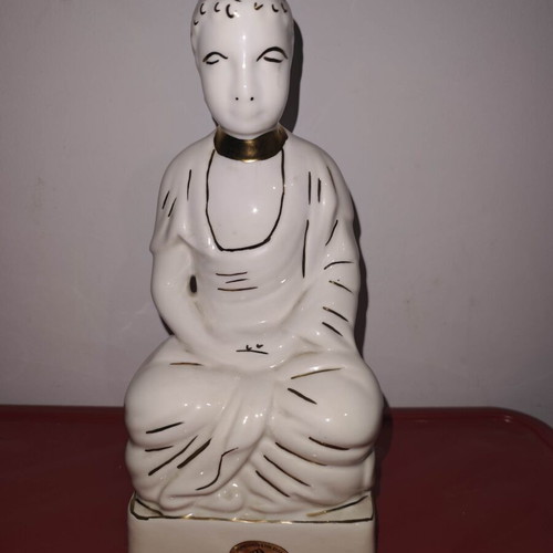 Vintage ceramic Buddha statue 35 cm handmade Fayance Greece like new