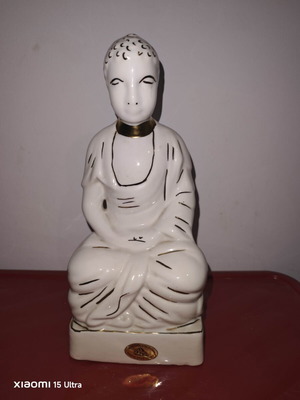 Vintage ceramic Buddha statue 35 cm handmade Fayance Greece like new