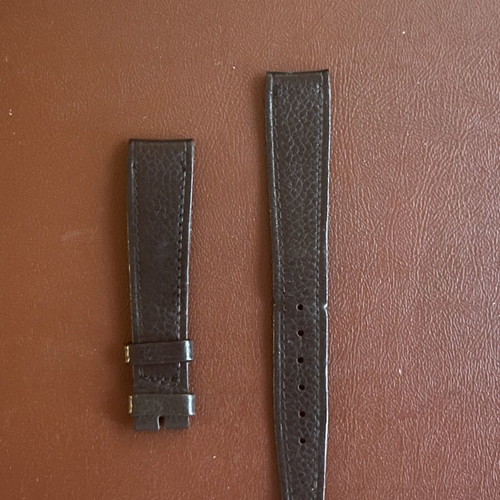 Omega vintage leather watch strap used, black, 17mm