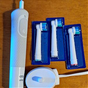 Ηλεκτρική Οδοντόβουρτσα Braun oral b δώρο 3 ανταλλακτικά βουρτσάκια(Αποστολή μόνο μέσω Box Now)