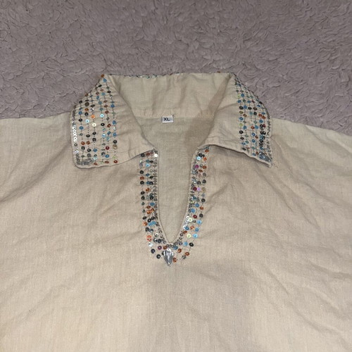 Beige women's blouse with strass like new, XL