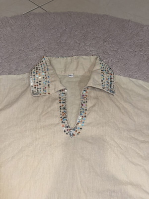 Beige women's blouse with strass like new, XL