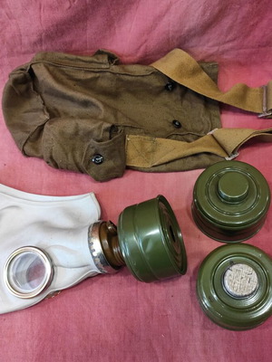 Gas mask new with 3 filters and carrying case