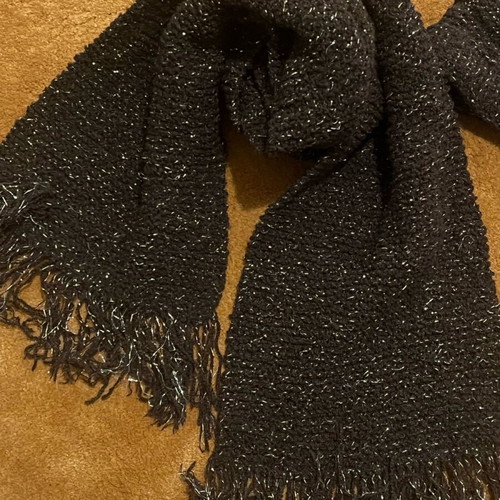 Handmade hat and scarf set like new, brown with lurex