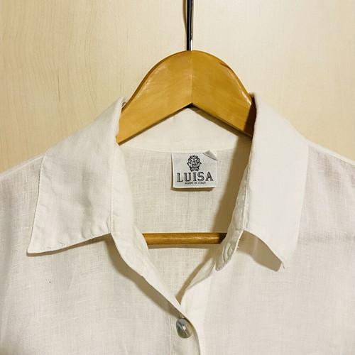 Luisa Oversized Linen Shirt white, new, 3/4 sleeve